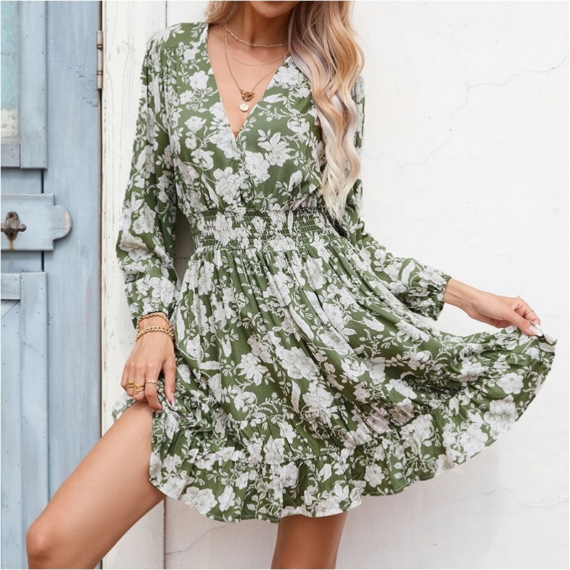 Bohemia Robe de vêtements de plage français French Sexy Deep V-col