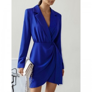 Sentiment de conception senior européen et américain de la robe mince de carrière de banlieue à taille haute